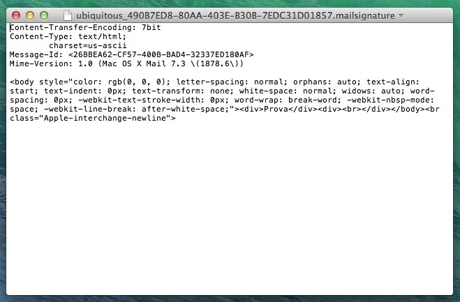 Guida firma HTML Mail iOS OS X senza allegati font TAL_8