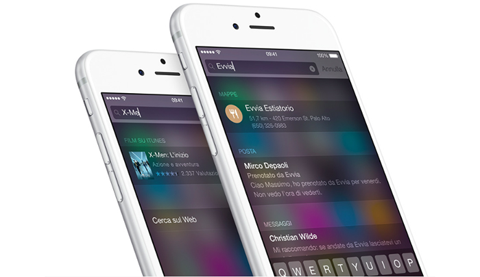 Ricerca Spotlight iOS 8