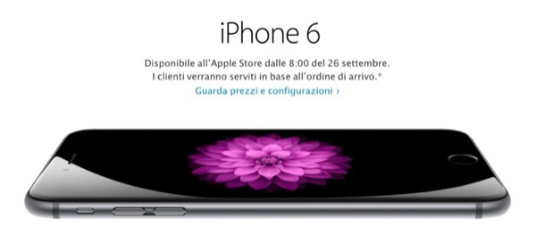 iphone 6 26 settembre