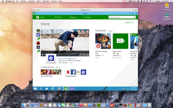 Parallels Desktop 10 Mac recensione TAL OS X Yosemite Windows 10_5