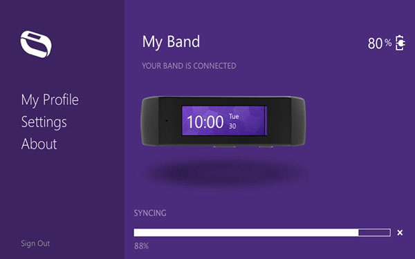 Immagine di Microsoft Band, dispositivo indossabile per il fitness.