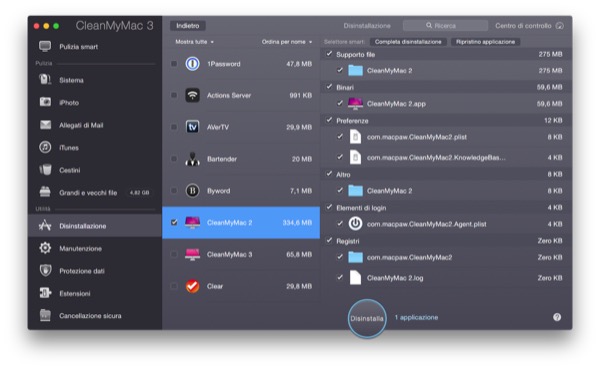 CleanMyMac 3 recensione TAL pulizia manutenzione Mac OS X Yosemite 3