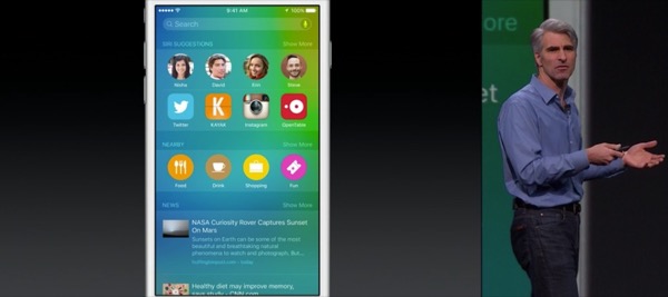 iOS 9 Ricerca Spotlight