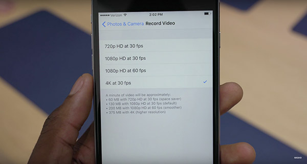 iPhone 6s videos 4k