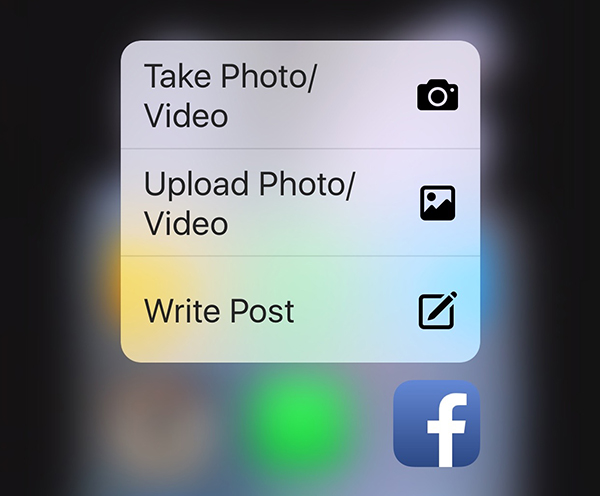 3D Touch Facebook