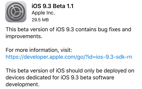 ios 9.3 beta 1.1